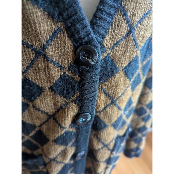 Vintage Nordstroms CHAUS Argyle Cardigan Medium - Picture 6 of 7